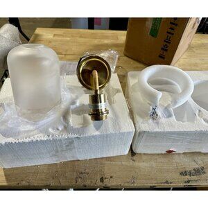 Serena & Lily Westbrooke Single Sconce-Brass Base/Frosetd Glass Shade